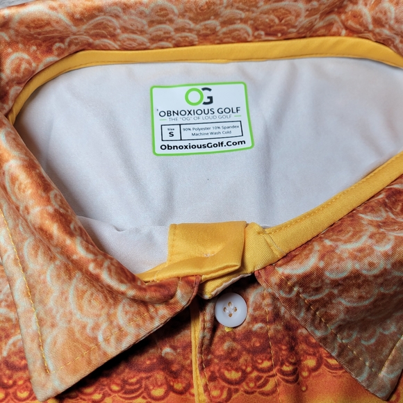 OBNOXIOUS GOLF Polo Sz Small The "OG" of Loud Golf It's Beer Time! Beer Mens - Picture 3 of 4